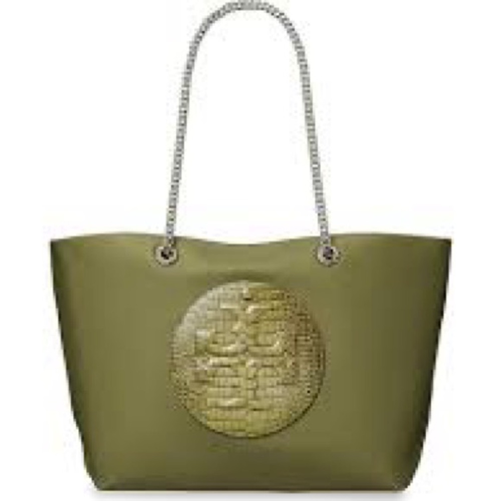Tory Burch Ella croc tote green / khaki new